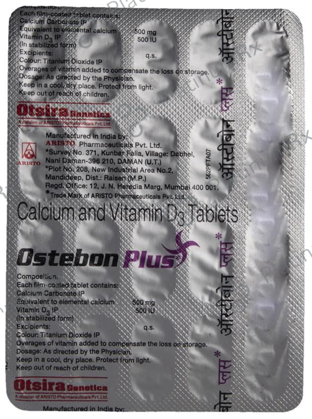 Ostebon Plus 500mg/500IU Tablet 20s