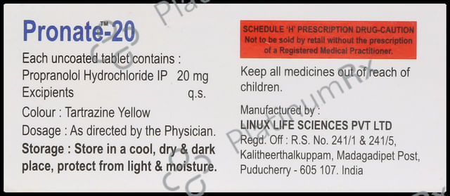 Pronate 20mg Tablet 10s