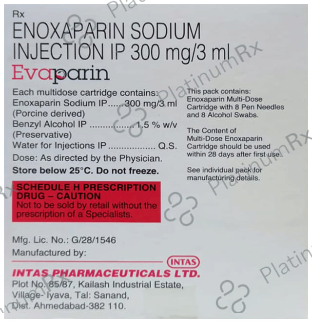 Evaparin 300mg Injection 3ml