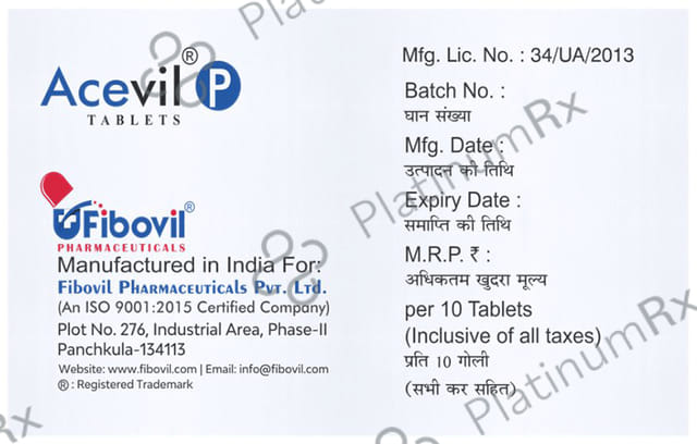 Acevil P 100/325mg Tablet 10s
