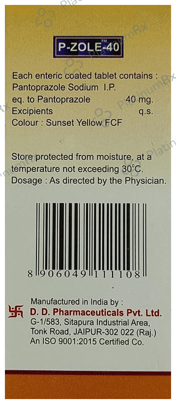 P-Zole 40mg Tablet