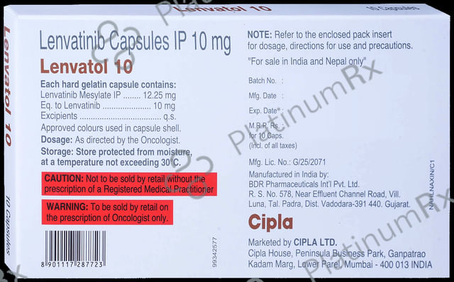 Lenvatol 10mg Capsule 10s