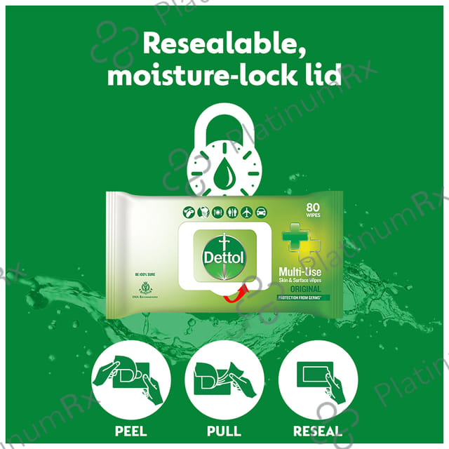 Dettol Original Multi Use Skin & Surface Wipes 80s
