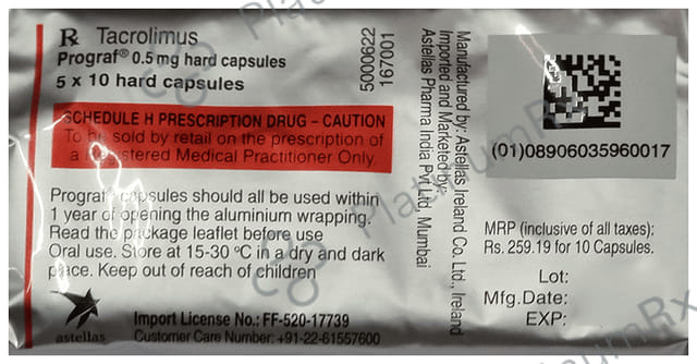 Prograf 0.5mg Hard Capsule 50s