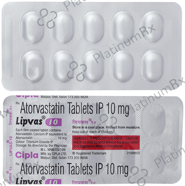Lipvas 10mg Tablet 10s
