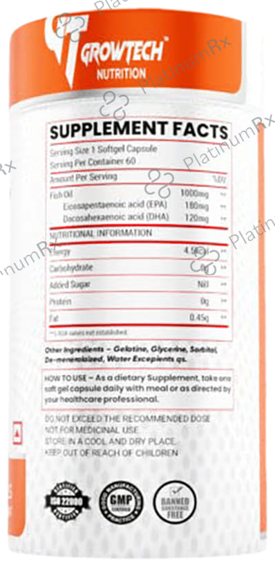 Grow Tech Nutrition Omega 3 Fish Oil Softgel 60s