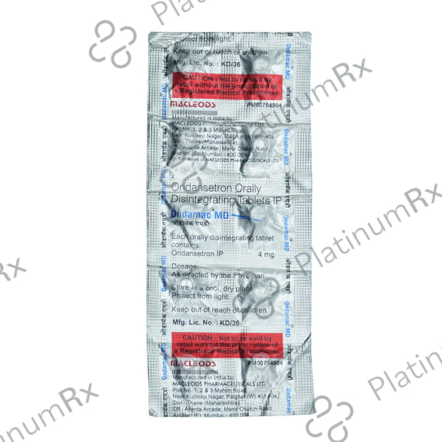 Ondamac 4mg Tablet MD 10s