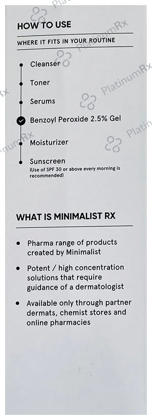 Minimalist Rx Benzoyl Peroxide 2.5% Spot Treatment Gel 30ml
