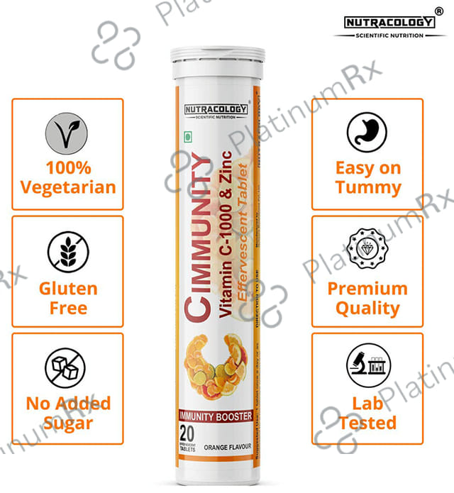 Nutracology 1000mg Cimmunity Vitamin C Orange Flavour Tablet 1s