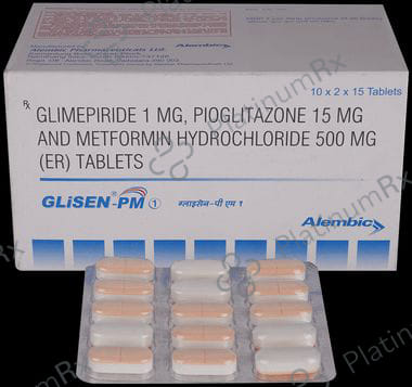 Glisen PM 1/500/15mg Tablet 15s