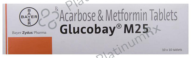 Glucobay M 25/500mg Tablet 10s