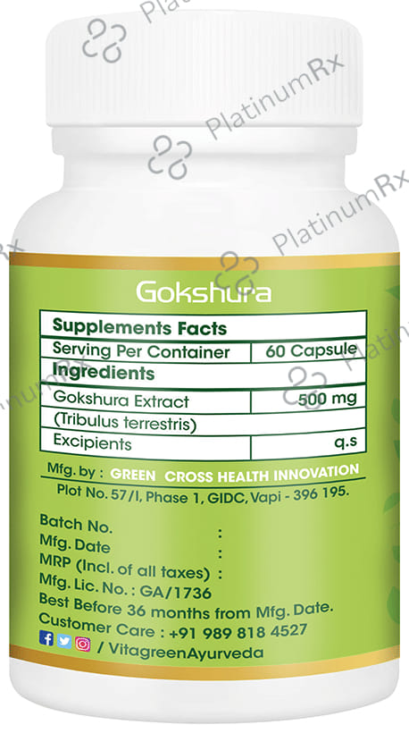 Vitagreen Gokshura 500mg Capsule