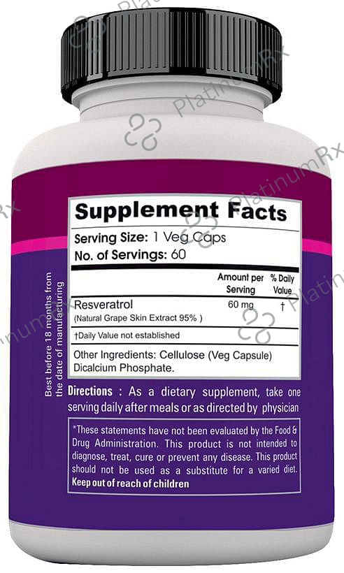 Zenith Nutrition Resveratrol 60mg Capsule