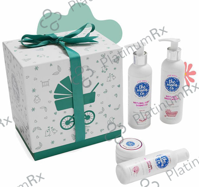 The Moms Co. Baby Must Have with Ribbon Gift Box (Natural Baby Shampoo, Natural Baby Wash, Natural Massage Oil, Natural Diaper Rash Cream)
