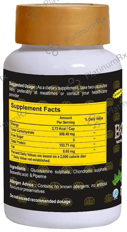 CMG Nutritions Boneglu Forte Capsule Nutritional Support for Bone Health & Pain Management