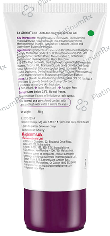 La Shield Lite Anti Tanning Sunscreen SPF 30 Gel 30gm