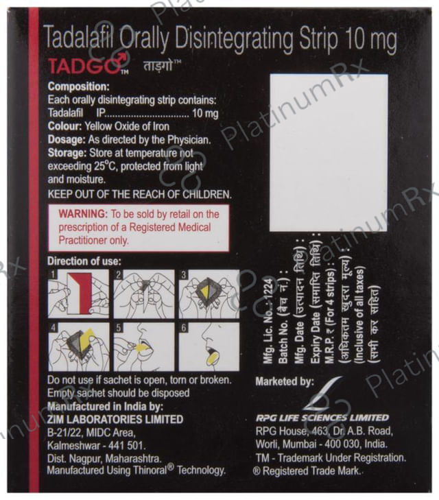 Tadgo 10mg Disintegrating Strip