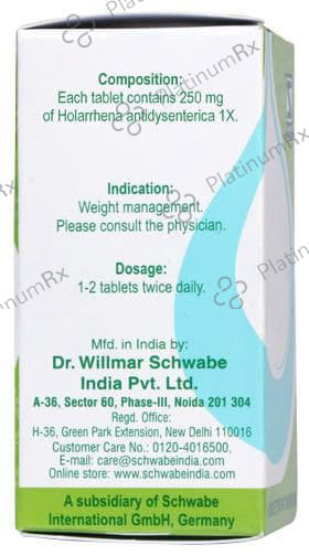 Dr Willmar Schwabe India Holarrhena Antidysenterica Tablet 1X