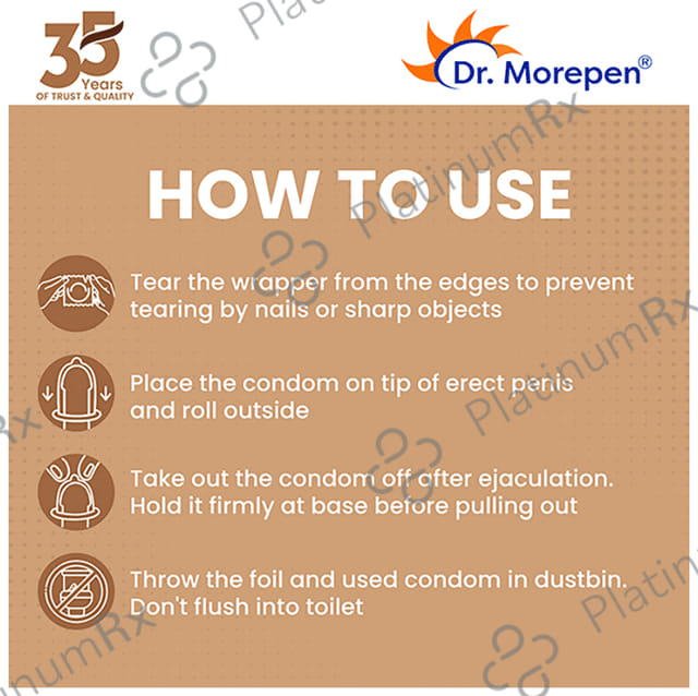 Dr. Morepen Exygra Dotteds with Extra Lubricated Silicon Oil Chocolate Condom 3s