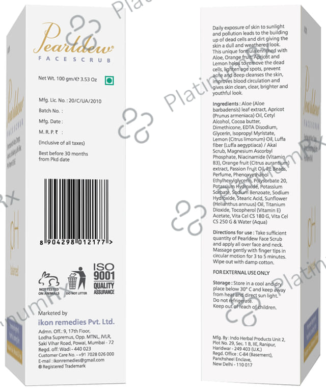 Pearldew Face Scrub (100gm Each) 2 Tubes