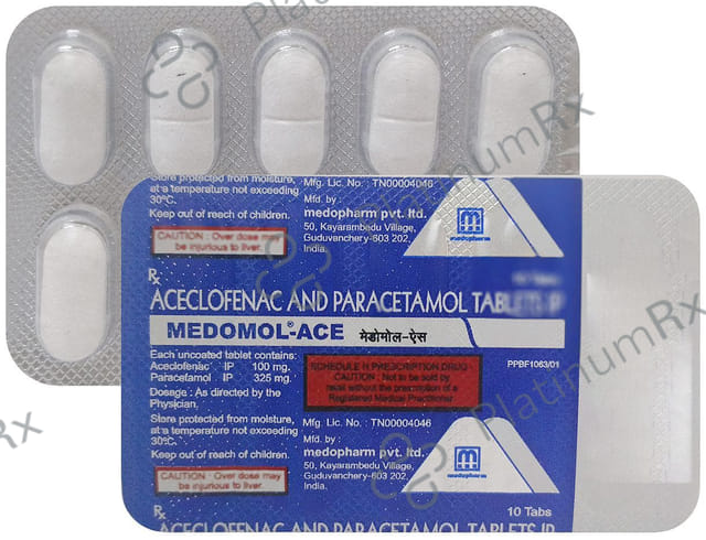 Medomol Ace 100/325mg Tablet 10s