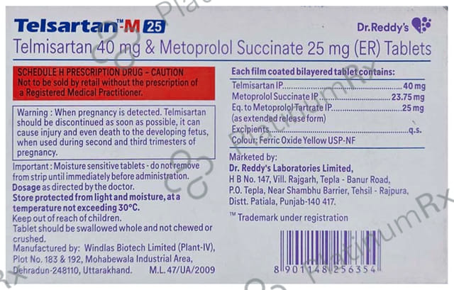 Telsartan M 40/25mg Tablet 10s