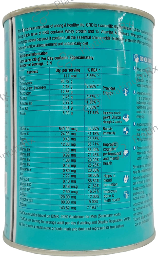 GRD The Superior Protein Vanilla Flavour Powder 200gm