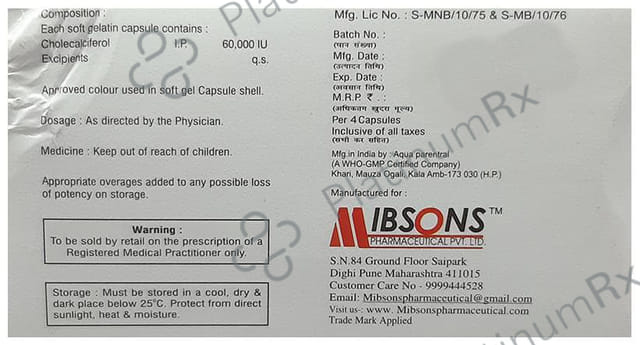 Calcimib D3 Soft Gelatin Capsule 4s