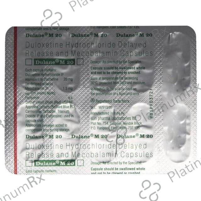 Dulane M 20mg/1500mcg Capsule DR 10s