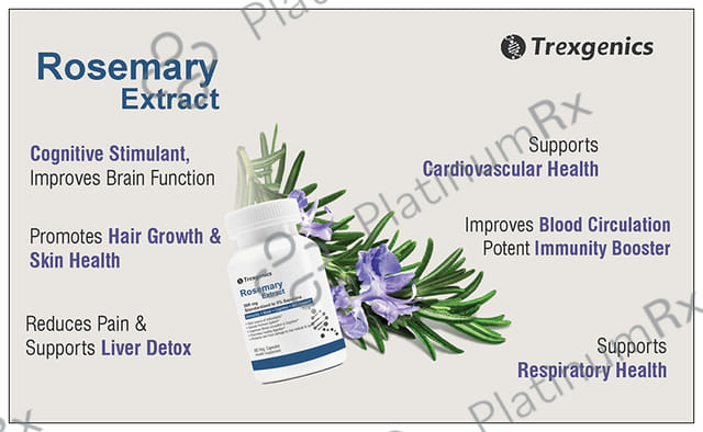Trexgenics Rosemary Extract 500mg Veg. Capsules