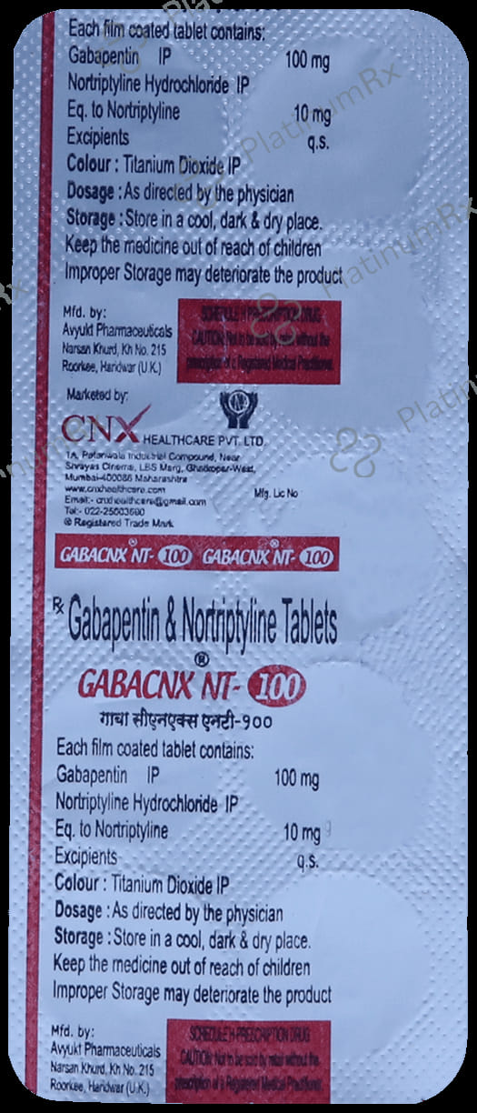Gabacnx NT 100 Tablet