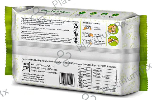 Bodyguard Premium Paraben Free Baby Wet Wipes with Aloe Vera