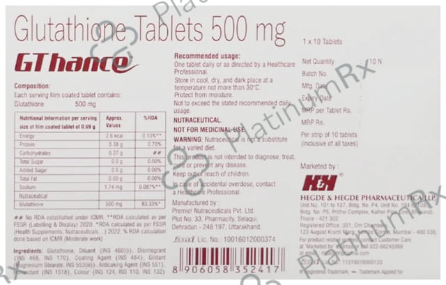 Gthance 500mg Tablet 10s