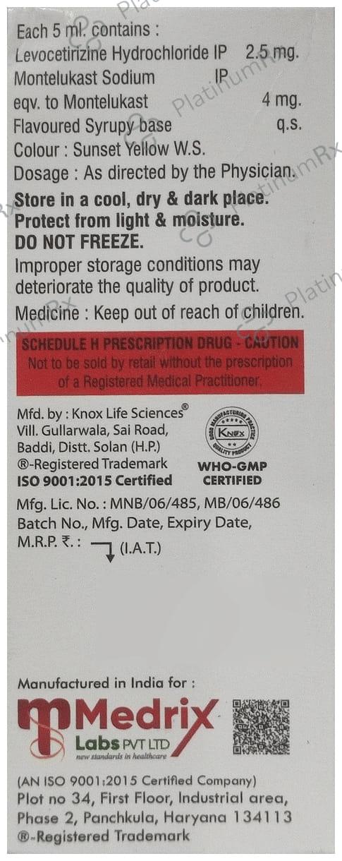 Alersafe M Oral Suspension 60ml