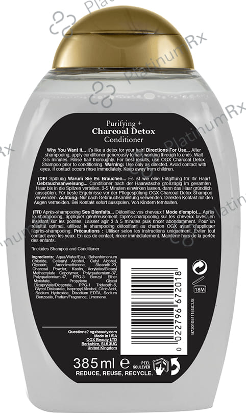 OGX Purifying+ Charcoal Detox Conditioner 385ml