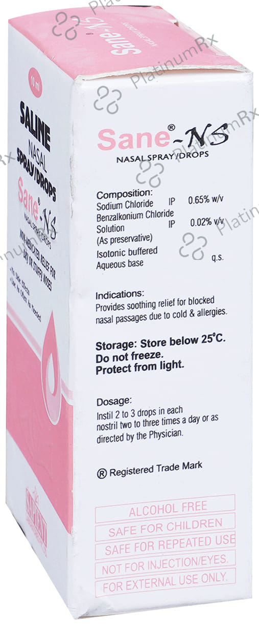 Sane NS 0.65% Nasal Spray 10ml