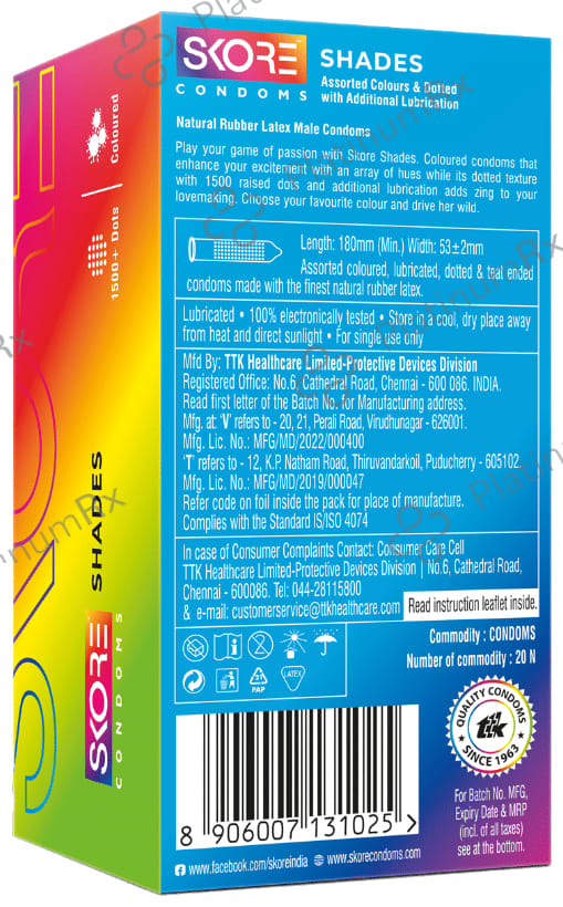 Skore Shades Condom 20s