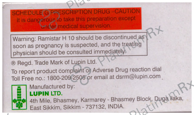 Ramistar H 10/12.5mg Tablet 15s