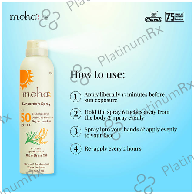 Moha Sunscreen SPF 50 PA+++ Spray 170gm