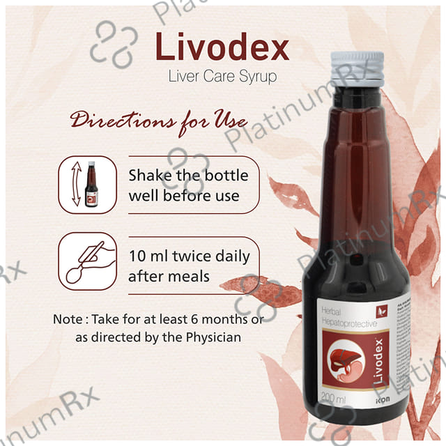 Livodex Herbal Hepatoprotective Syrup (200ml Each) 1 Bottle