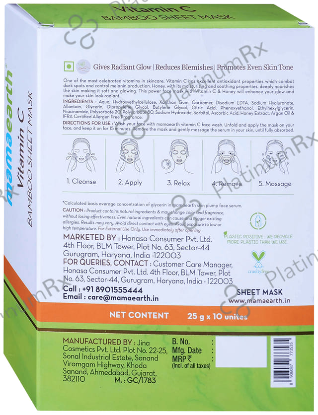 Mamaearth Vitamin C Bamboo Sheet Mask