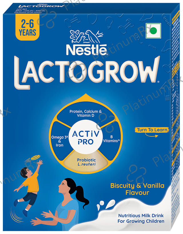 Nestle Lactogrow with Whey Protein, Calcium & Vitamin D (2 to 6 Years) - Flavour Biscuity and Vanilla