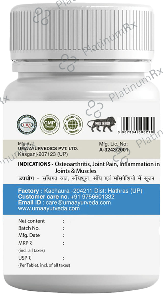 Uma Ayurveda Sandhisakha Tablet for Quick Relief in Joint Pains