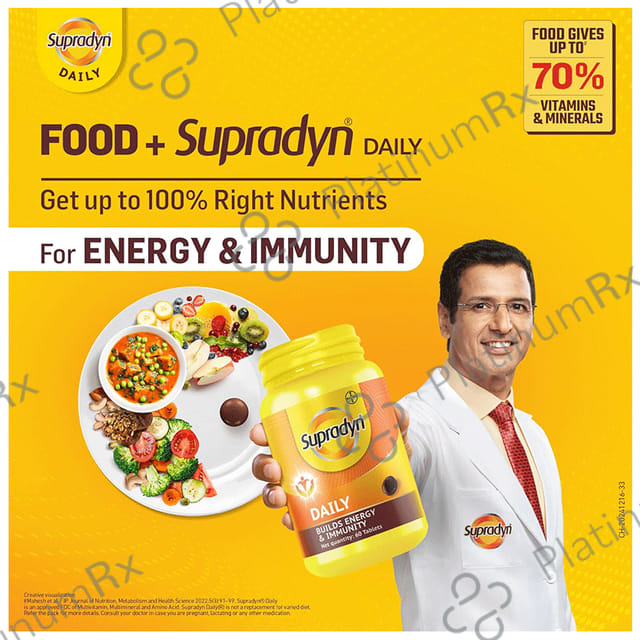Supradyn Daily Multivitamin Tablet with Minerals, Trace Elements & Amino Acids - For Energy & Immunity