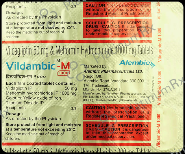Vildambic M 1000/50mg Tablet 15s