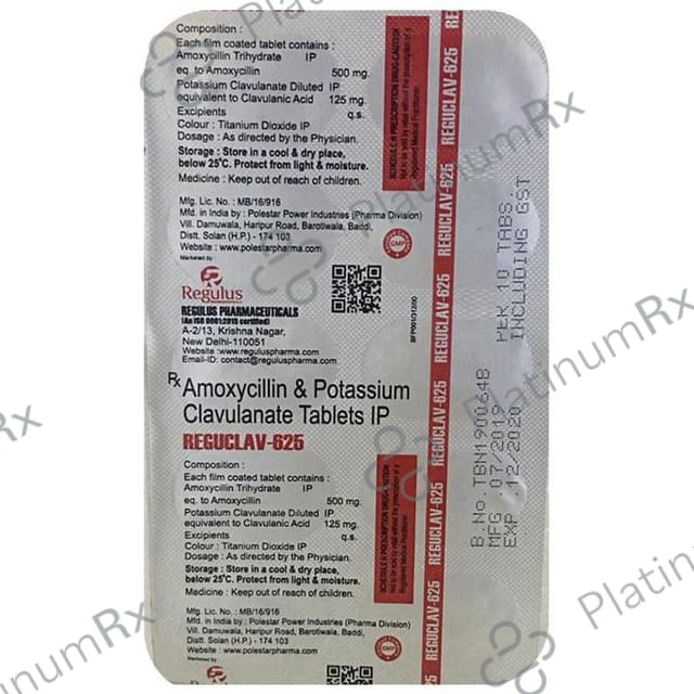Reguclav 625mg Tablet 10s