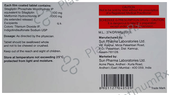 Istamet XR 1000/100mg Tablet 10s