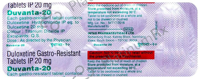 Duvanta 20mg Tablet 10s