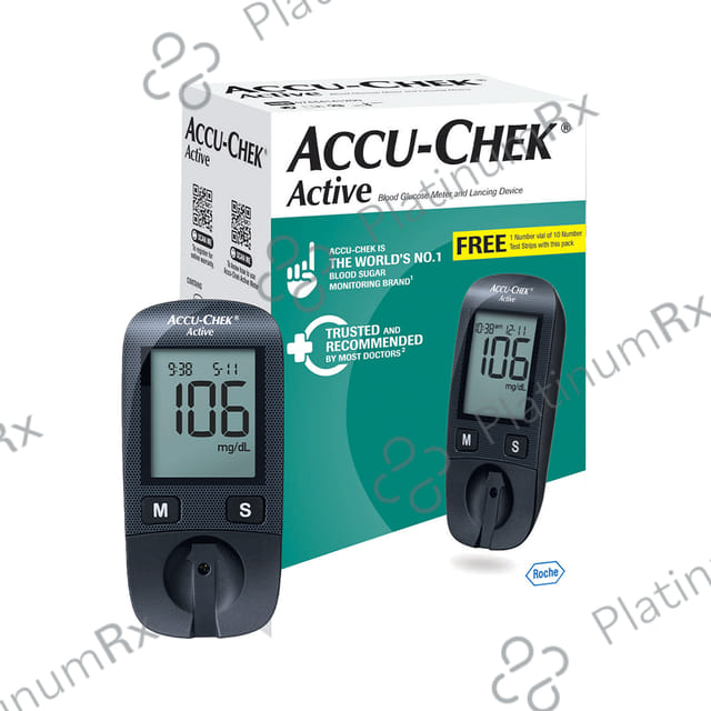 Accu Chek Active Blood Glucose Monitoring System 10s Test Strips Free Kit 1s