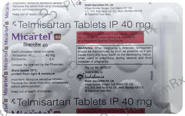 Micartel 40mg Tablet 15 Tablet